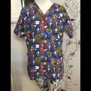 LA Scrubs Monster Mash Dracula Frankie Cute Scrub